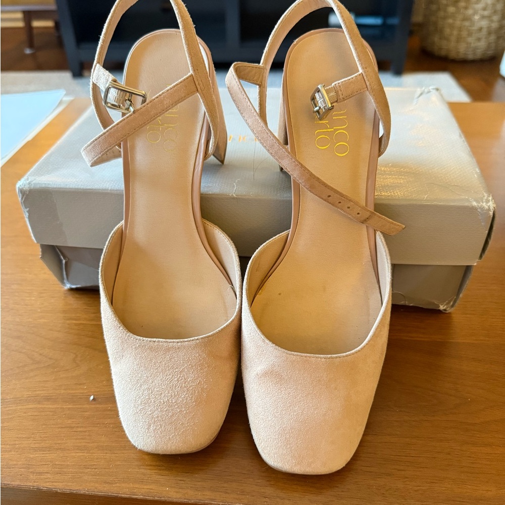 Franco Sarto Nude Heeled Sandals